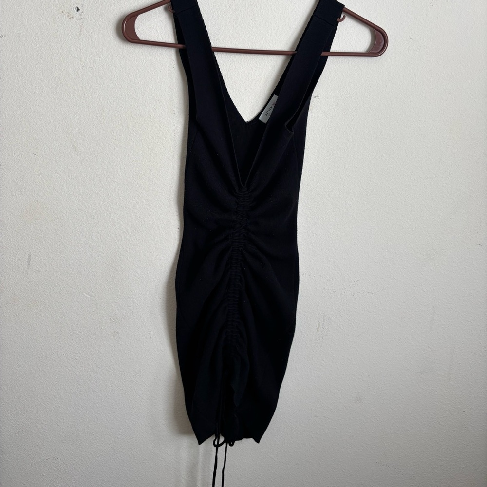 Elegant Black Ruched Dress